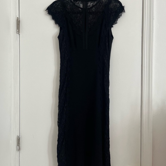 Nanette Lepore Black Lace Midi Dress - Picture 1 of 9